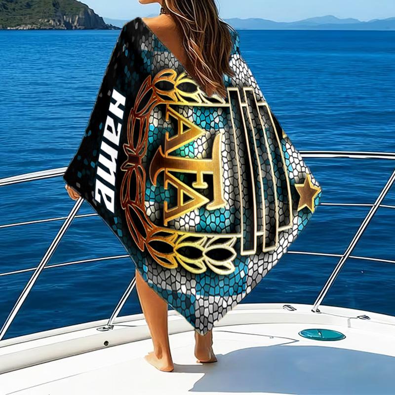 1PC Custom Name Beach Towel Argentina FC Crest Beach Towel, Suitable for Camping, Travel, Beach Accessories, Super Absorbent, Family Gift