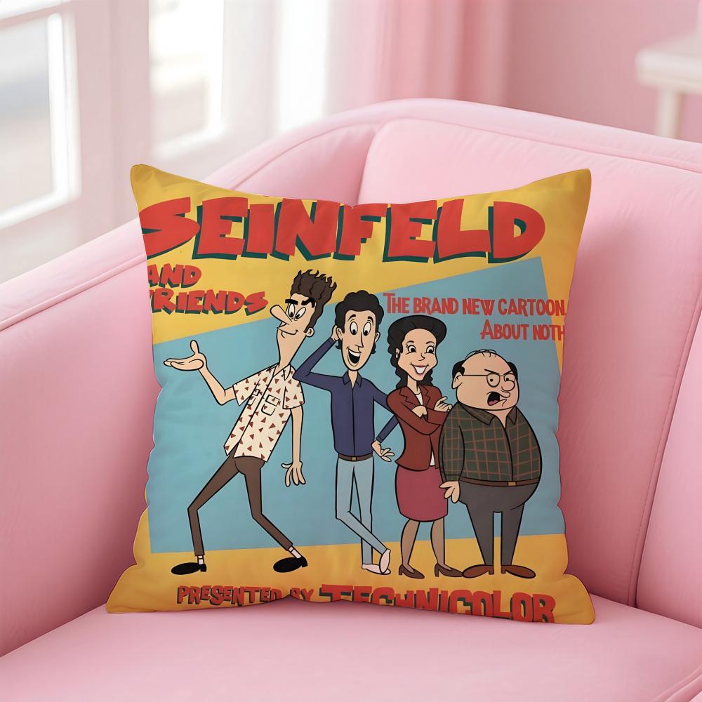 Funny Classic American TVSeries Movie SSeinfeld Cushion Cover Pillow Case Soft Skin Friendly Fabric Concealed Zipper