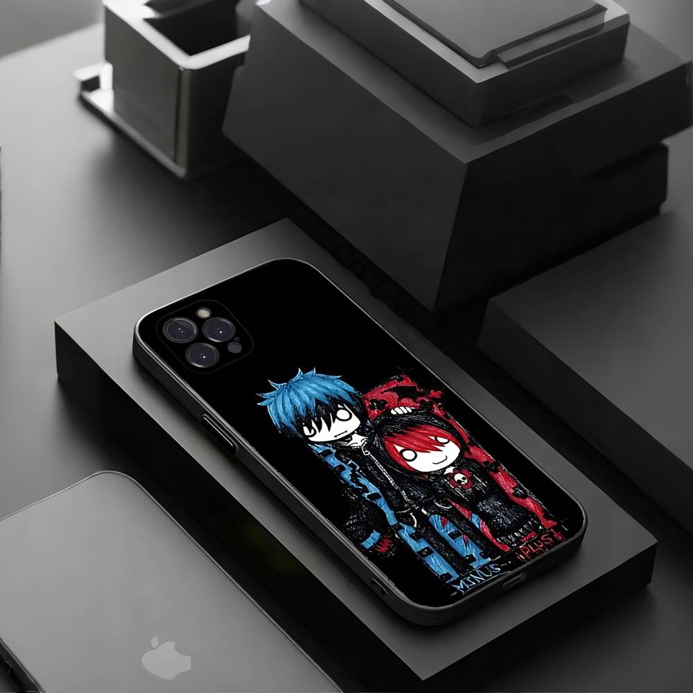 Любовь Черный и Милый Эмо Чехлы Для Телефона Для iPhone 17 16 15 14 13 12 11 Pro Max Plus Роскошная Защита Камеры Пластик