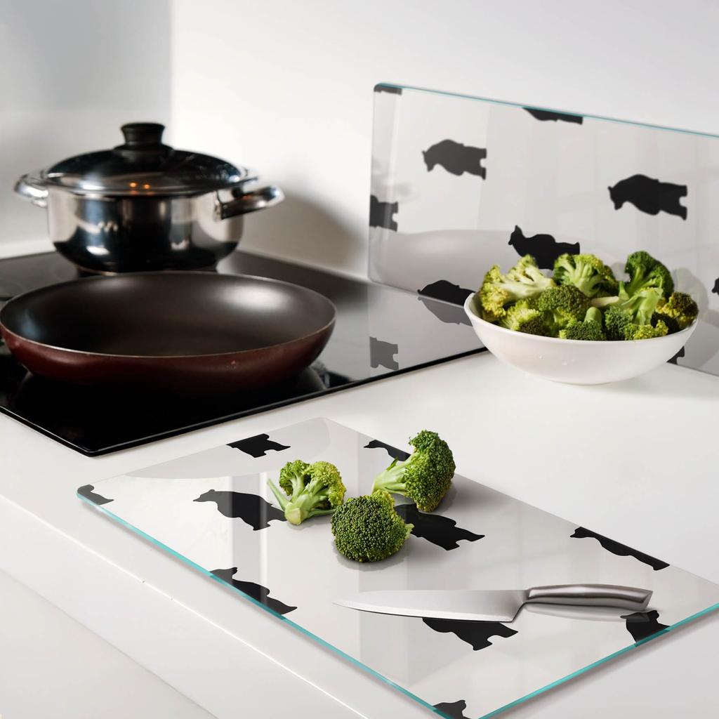 Kitchen Multifunctional Decorative Glass Boards Bears 2x30x52 cm