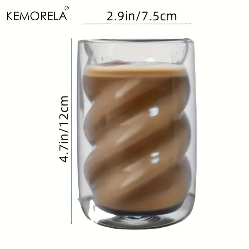 KEMORELA Двустенная кофейная чашка, 1/2 шт., 320 мл, Чашка для капучино, Спиральная чайная чашка, Подходит для латте, холодного чая и кофе холодного заваривания