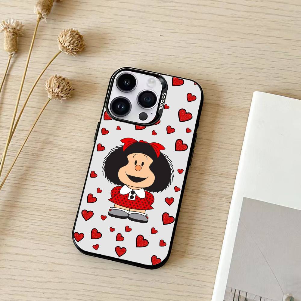 M-mafalda Phone Case Color Silver Shell For IPhone 17 16 15 14 13 12 11 Pro Max Plus