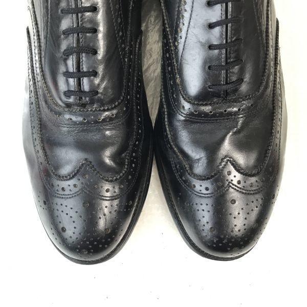 70s-80s? Vintage USA Made/UFCW O’Sullivan/Goodyear Welt Leather Full Brogue Wingtip/9.5EEE/Black/BLACK/(USED)