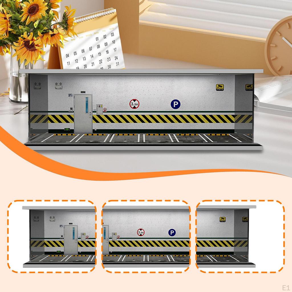 1/64 Model Car Display Case Diorama Desktop Decoration Toy Storage Box Showcase Organizer