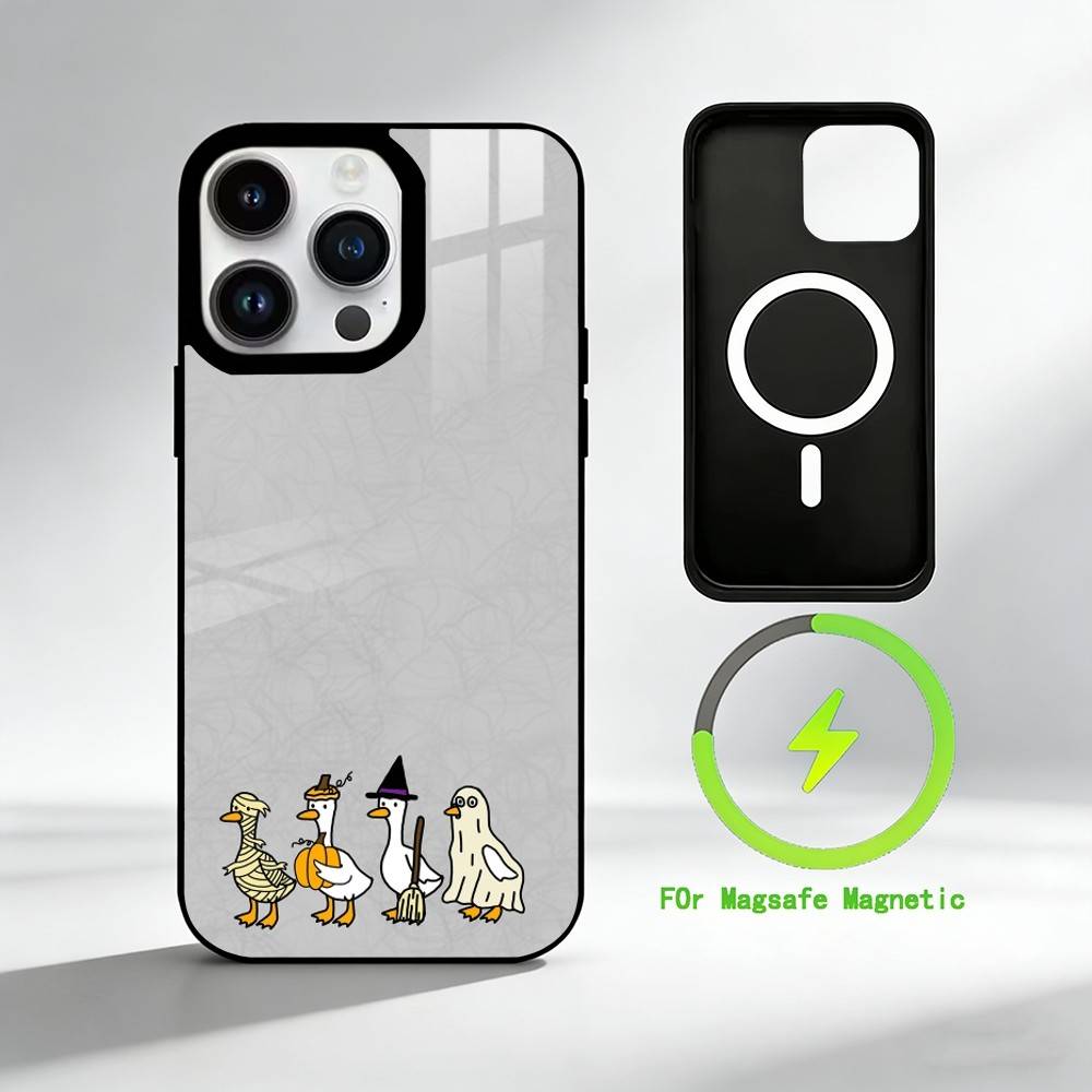 Minimalist cartoon festival duck Phone Case For iPhone 17 16 15 14 13 12 Pro Max Plus for Mirror Wireless Magnetic Cover