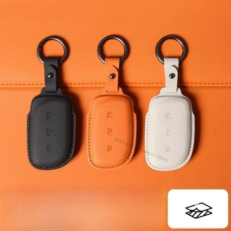 For LYNK & CO 900 Car Key Case Nappa Leather Keychain Auto Accessories Premium Smart Remote Key Protector Cover Shell Interior