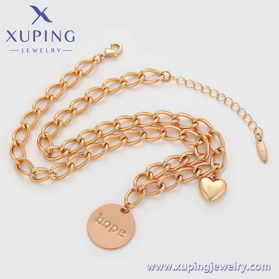 A00733995 XUPING Ювелирные изделия 18K Золотой Цвет Модный Кулон Трендовый Минималистичный Женский Сердце Ожерелье Ювелирные изделия