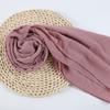 Women's Solid Color Pearl Chiffon Bubble Scarf, Long Silk Headscarf, 70x180cm, Middle Eastern Style