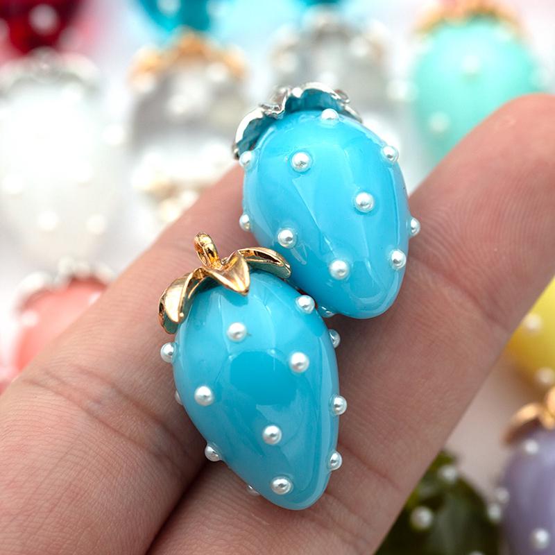 2 шт. 3D смола Сладкая клубника Форма Фрукт Подвески Шармы Для DIY Изготовление Ювелирных Изделий Серьги Ожерелье Браслеты Брелоки Аксессуары