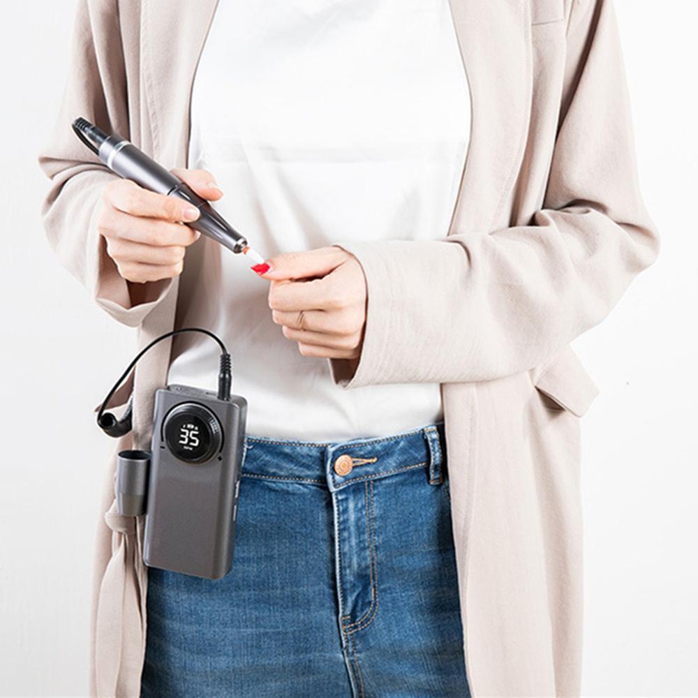 Перезаряжаемая электрическая машинка для маникюра и педикюра 35000 об/мин, портативный набор