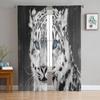 Animal Tiger Blue Eyes Vintage Sheer Curtains Living Room Window Tulle Curtains For Bedroom Kitchen Home Decoration Voile Drapes
