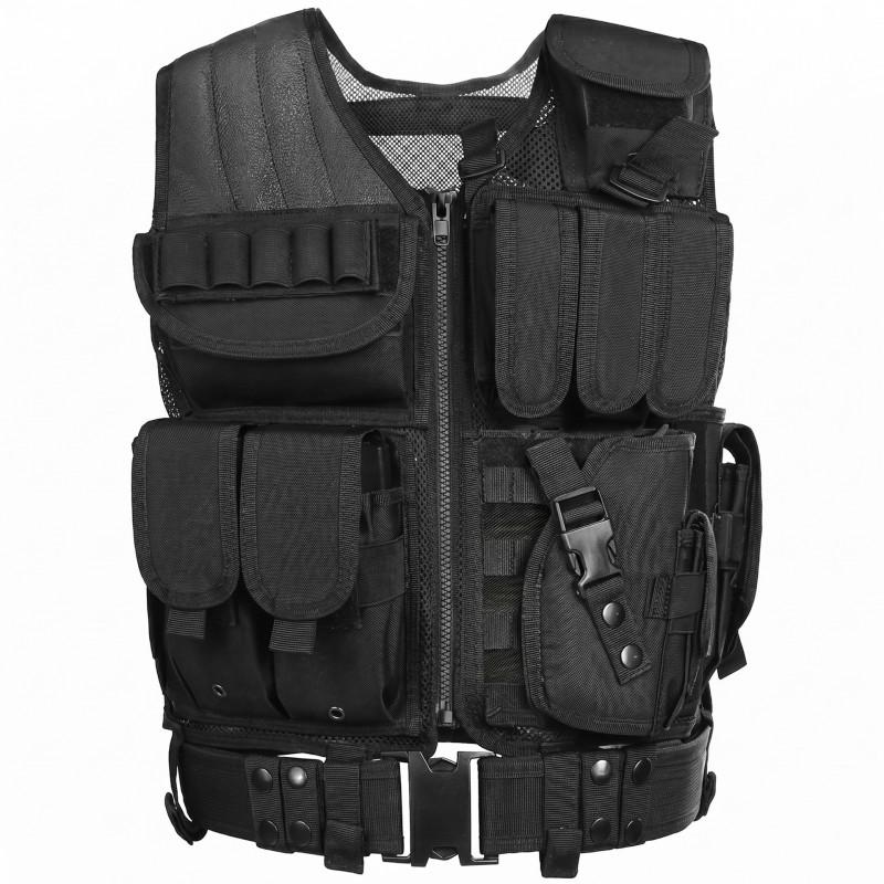 Tactical Vest Men Women Outdoor Multi-Pocket Mesh Utility Breathable Durable Training Waistcoat