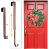 1 Pc/2 Pcs Telescopic Wreath Hanger Adjustable Metal Hook for Front Door Over The Door Wreath Hanger with Protective Pad for Christmas Decorations