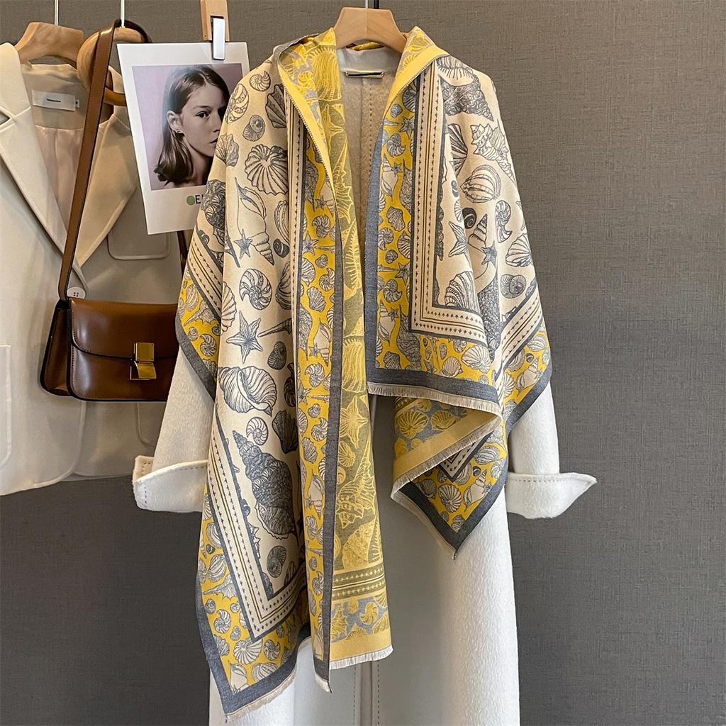 Luxury 63*185cm Warm Scarf For Women Tassel Shawl Imitation Cashmere Pashmina Warps Autumn/Winter Coldproof Windproof Blanket