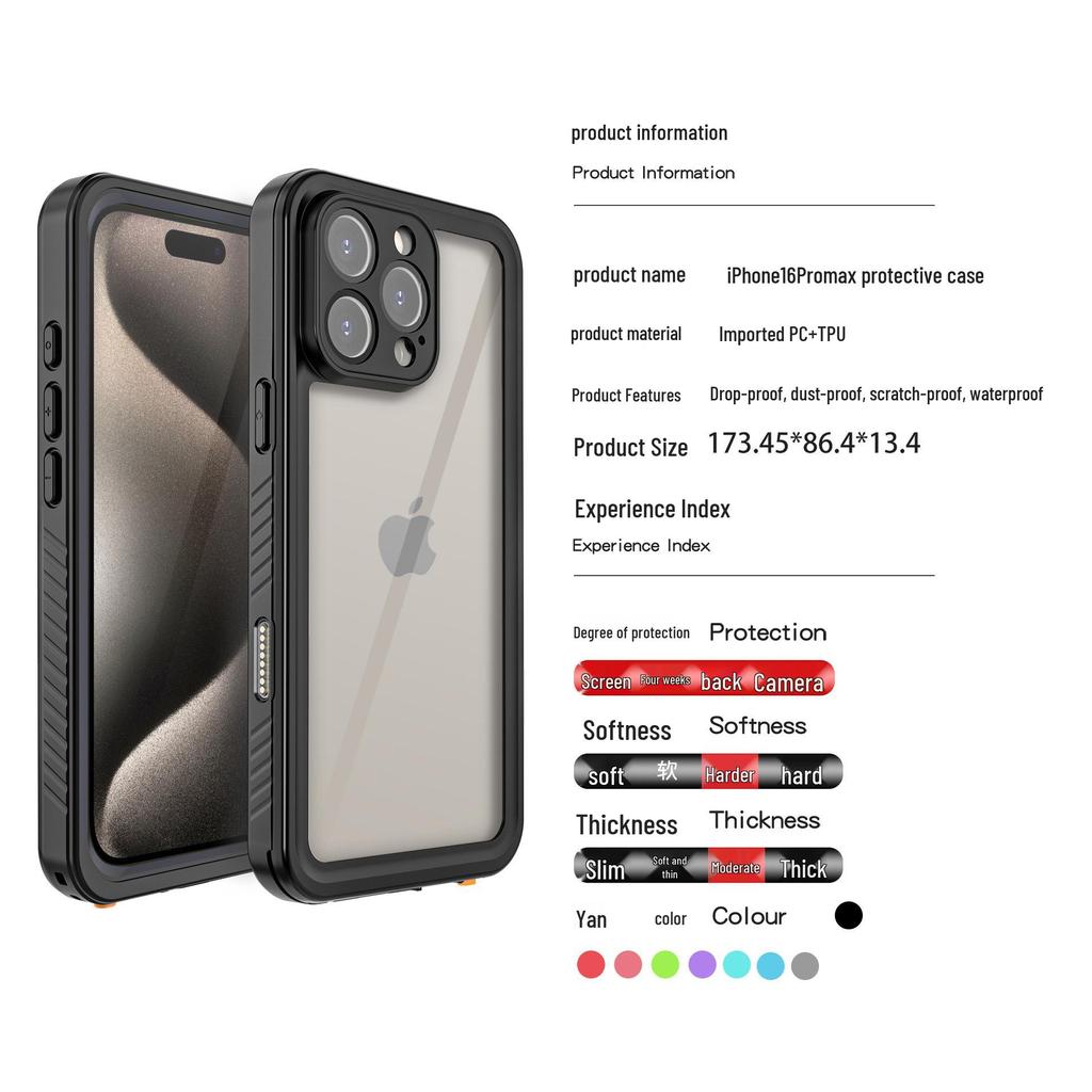 Водонепроницаемый и ударопрочный чехол Red Pepper для iPhone 16 Pro Max