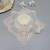 Table Decoration and Accessories Pink Beads Flowers Embroidery Table Place Mat Cloth Coaster Wedding Christmas Placemat Kitchen