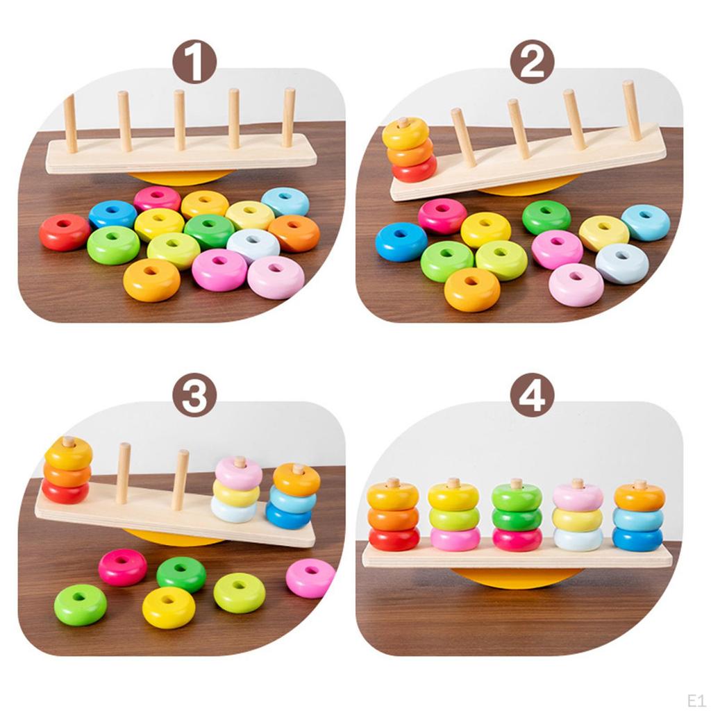 Kids Five Pillar Balance Blocks Toy Educational Practical Gift Portable Fine Motor Skills Girls