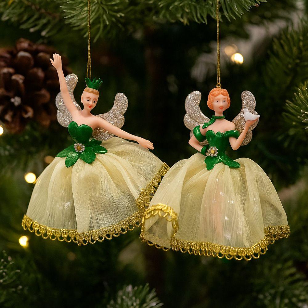 Cute Christmas Ballet Girl Pendant Gauze Skirt Handmade Christmas Tree Pendant Dance Theme Xmas Girl Decorations New Year Gifts