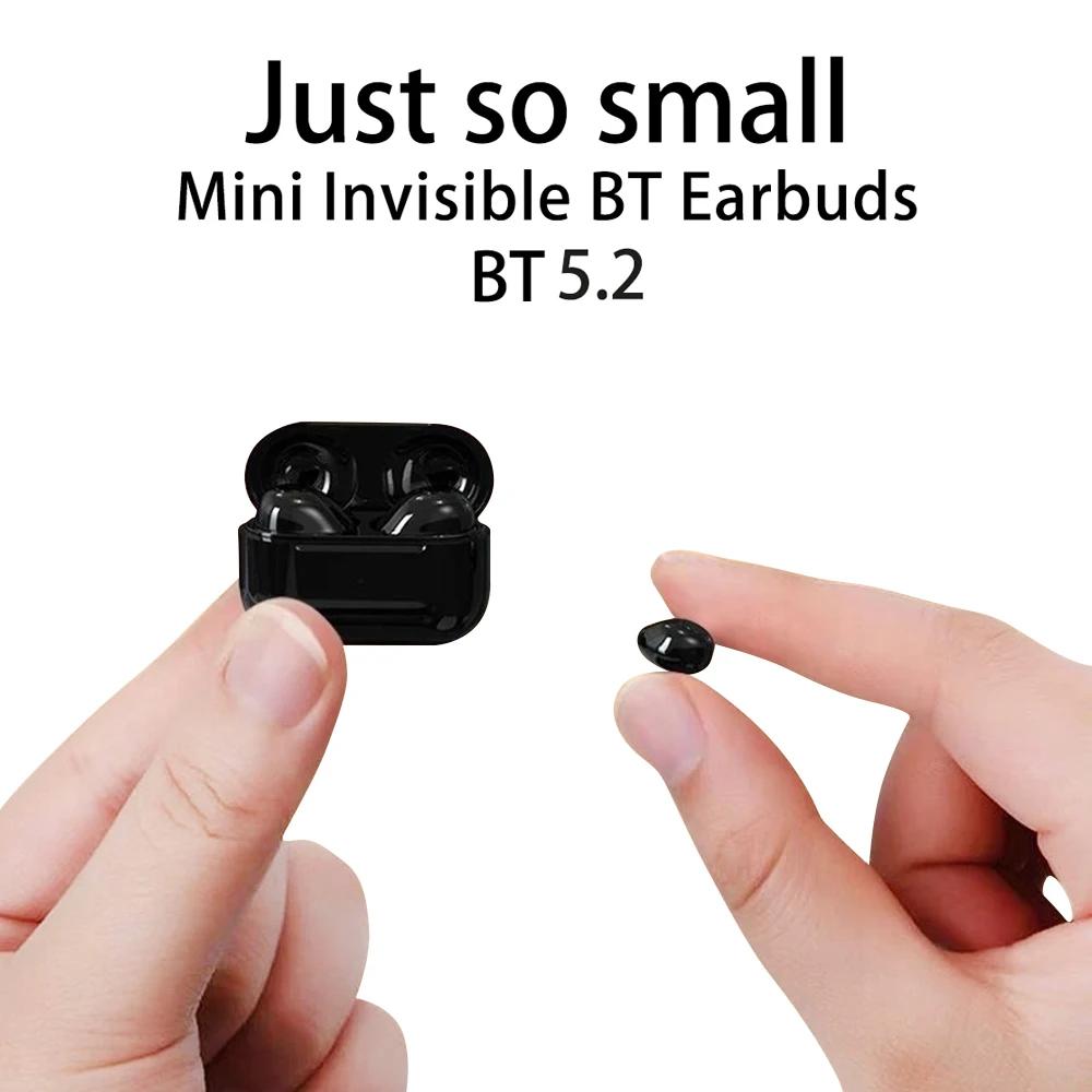Невидимые наушники Мини-наушники V5.2 Bluetooth TWS Внутриканальные наушники Шумоподавление Беспроводные наушники для сна Внутриканальные наушники с микро