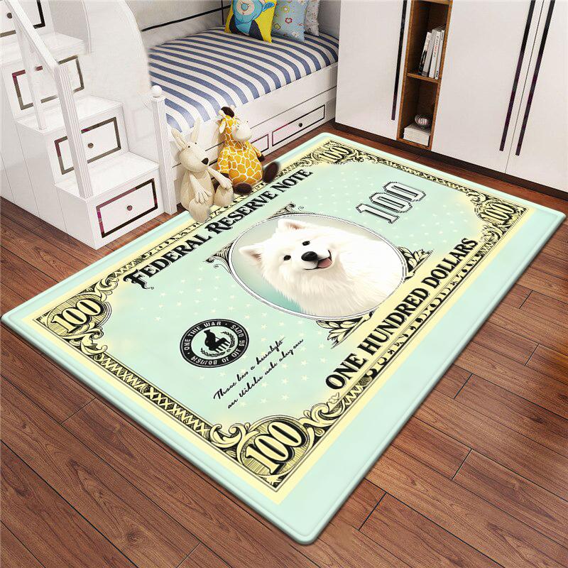 Ковер Dollar Pet для кошек и собак Креативный дизайн с валютой Напольный коврик для гостиной Ковер для прихожей с декором в виде денег