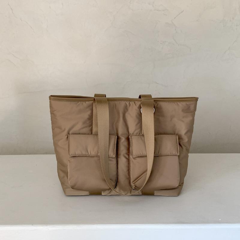Сумка-тоут нейлоновая повседневная осенне-зимняя новая хлопковая сумка для одежды для поездок на работу модная большая вместительная наплечная сумка женская