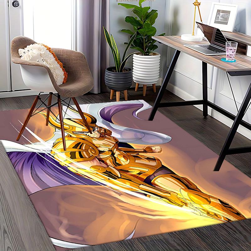 1 шт. Золотой коврик для стула Saint Seiya - Аниме Мультяшный дизайн Офисный ковер, Нескользящий ковер для домашнего декора, Игровая комната, Сезонный подарок.R004