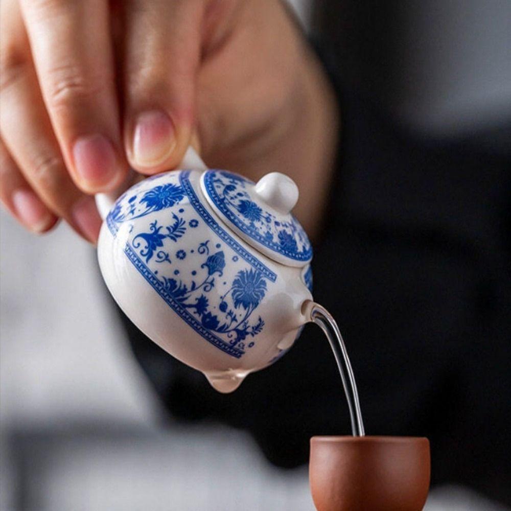 Chinese Style Flower Porcelain Teapot Exquisite Milk Tea Lid Accessories Restaurant