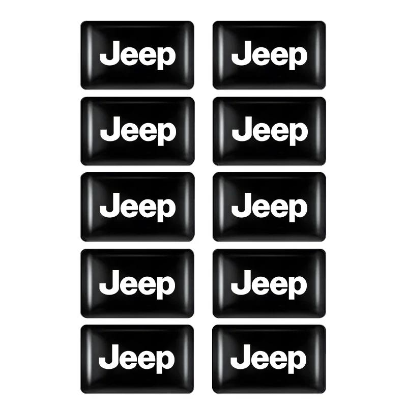 For Jeep 10Pcs 3D Styling Steering Wheel Sticker Accessories For Jeep Wrangler Grand Cherokee Avenger Compass Wagoneer Gladia