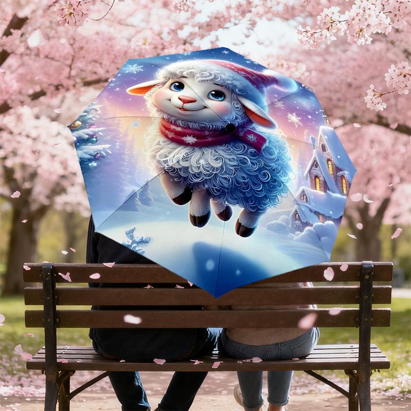 1PC winter snowflake Automatic Open/Close Umbrella with Windproof, 8-Rib Sturdy Canopy, Durable Ribs, Fashionable Design1304A