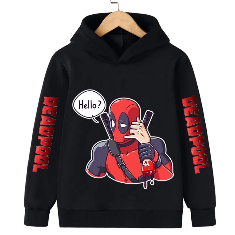 Deadpool Graphic Kids Hoodies Boys Fashion Pullover Autumn Clothing Cartoons Casual Clothes Girl Tops Sweatshirts