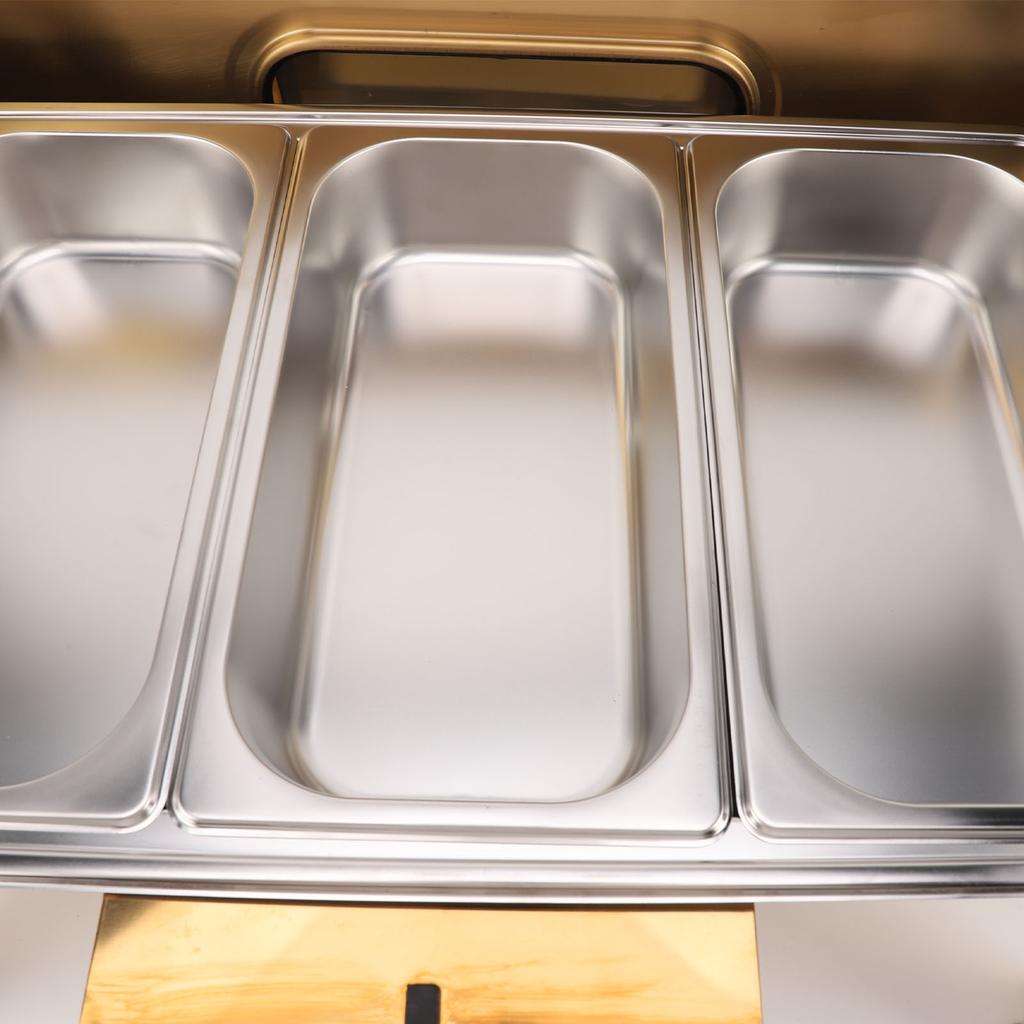 Поднос для подогрева пищи из нержавеющей стали, поднос для шведского стола, 9 л, подставка для подогрева пищи, прозрачная стеклянная крышка