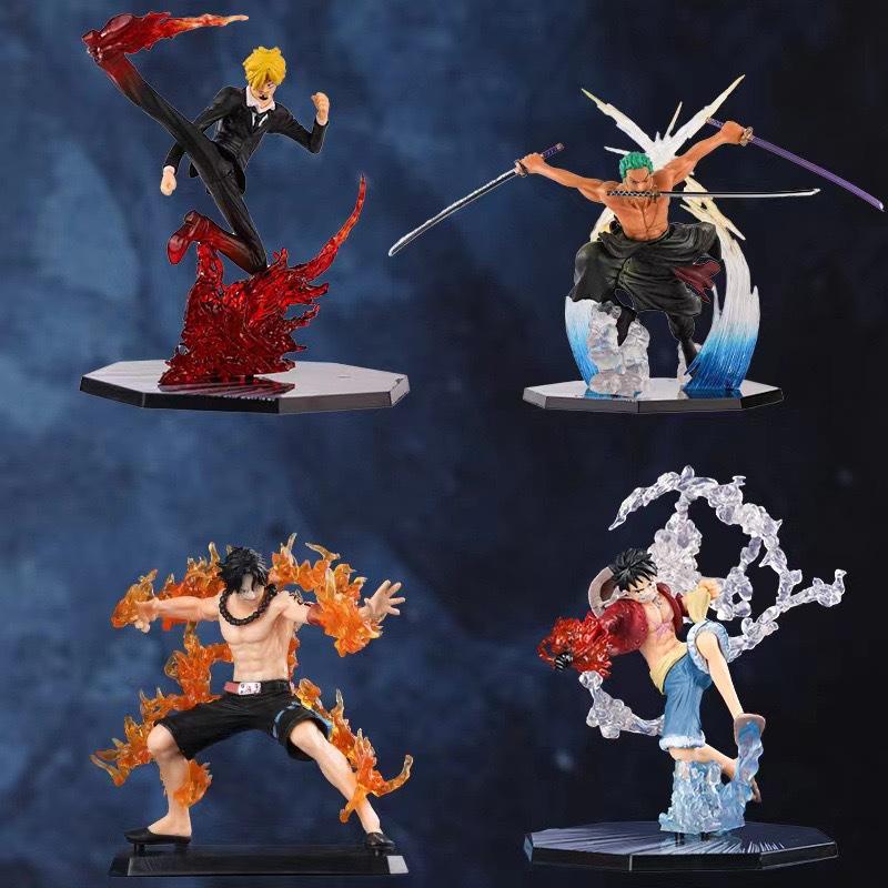 ONE PIECE Огненный Кулак Луффи Эйс Призрачный Разрез Зоро Дьявольская Нога Санджи Аниме Фигурка Периферийная Модель Штучка