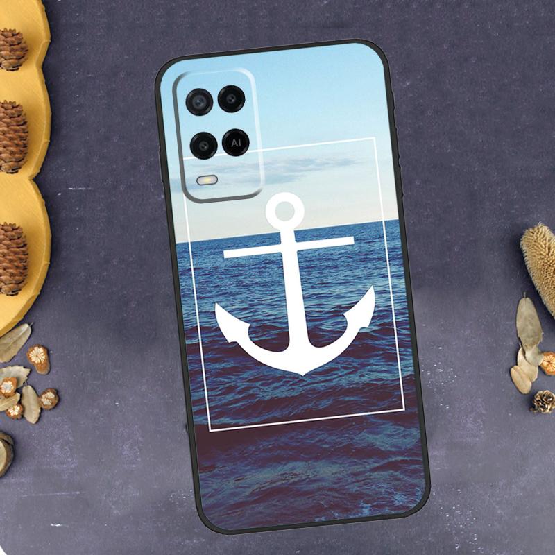 Nautical Anchor Boat Sea Phone Case For Oppo A94 A74 A54 A15 A18 A38 A58 A78 A98 A40 A60 A80 A16 A76 A96 A57S A17 A77