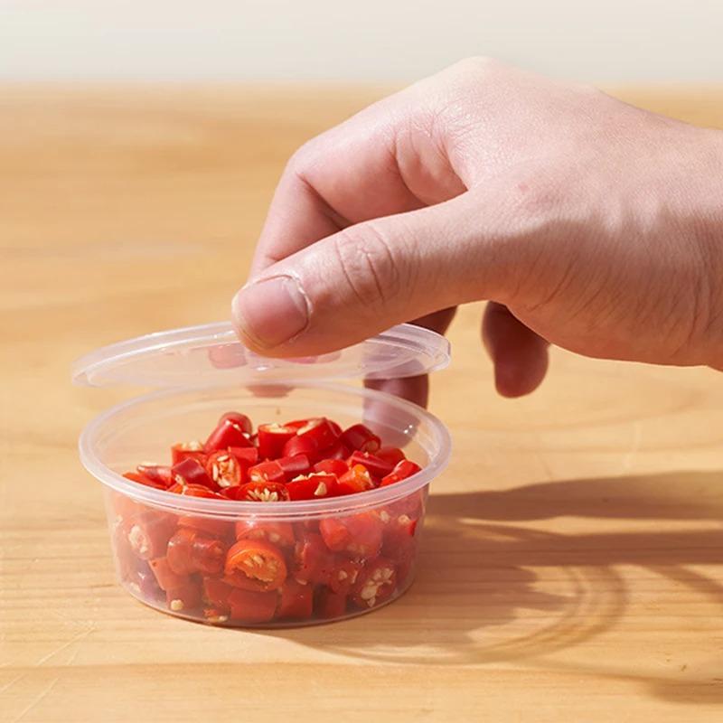 20/50/100PCS Disposable Sauce Cup with Lids Leak-Proof Packaging Containers Portable Salad Dressings Seasoning Takeaway Box