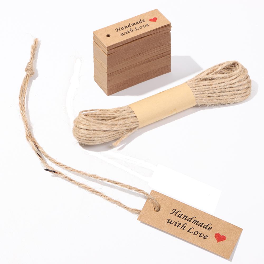 Украшение Вечеринка Бумажные Крафт-Лейблы «Merci» Ручная Работа С Любовью Бирки-Подвески «Спасибо»