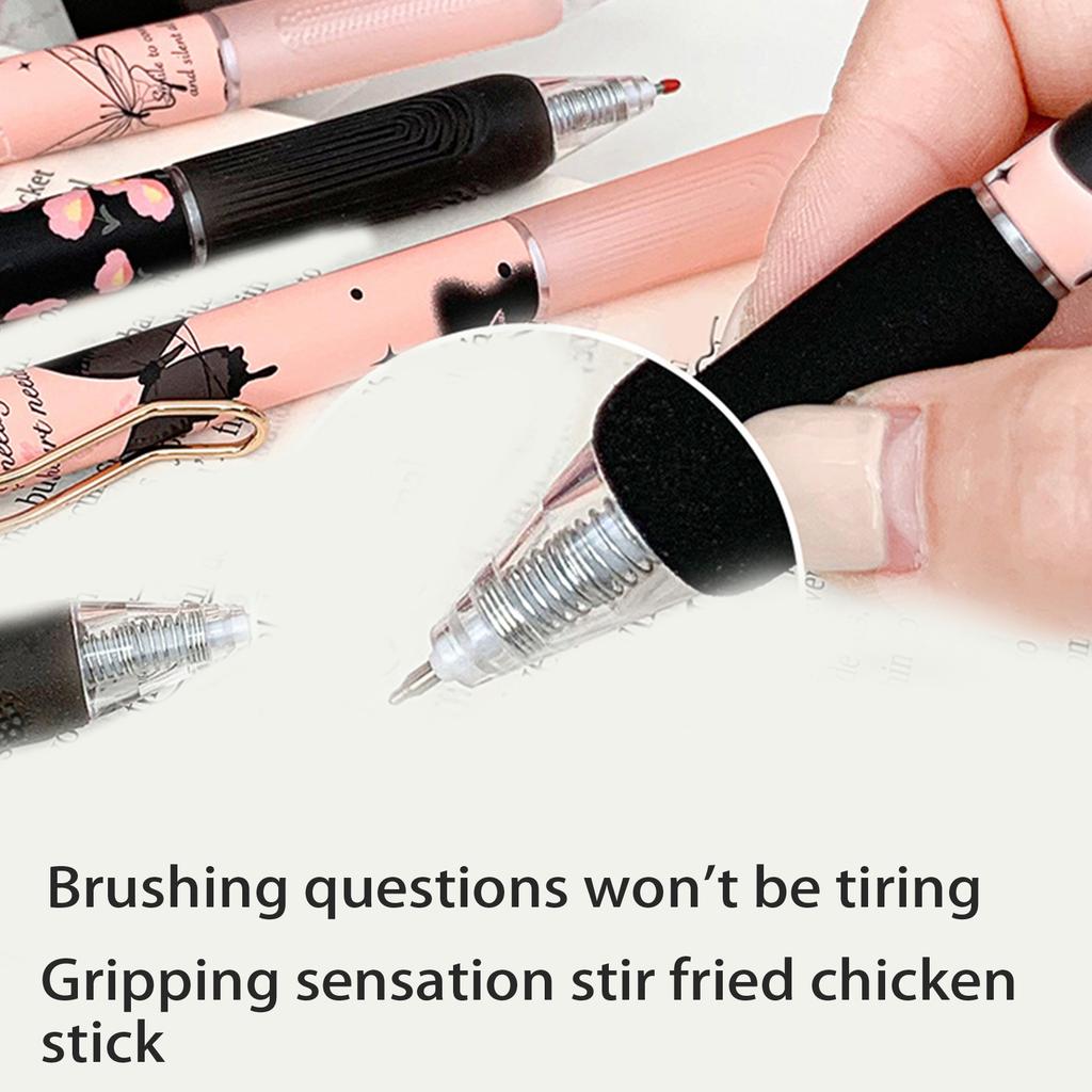 6 шт. выдвижная гелевая ручка с наконечником 0,5 мм, гелевая ручка-бабочка, быстросохнущая ручка для ведения дневника, плавный опыт письма