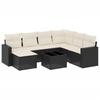 8 piece Garden Sofa Set with Cushions Black Poly Rattan