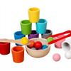 Balls In Cups Montessori Wooden Color Sorter Game Toys Preschool Learning Education Toy for Toddler Sorting Matching Counting