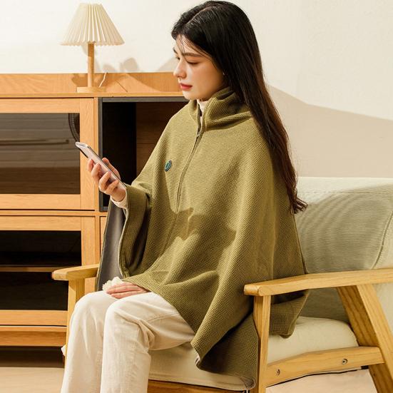 USB-Powered Heated Shawl Blanket Bag 2-in-1 Electric Heating Scarf Blanket Wireless Heated Poncho Foldable Electric Blanket