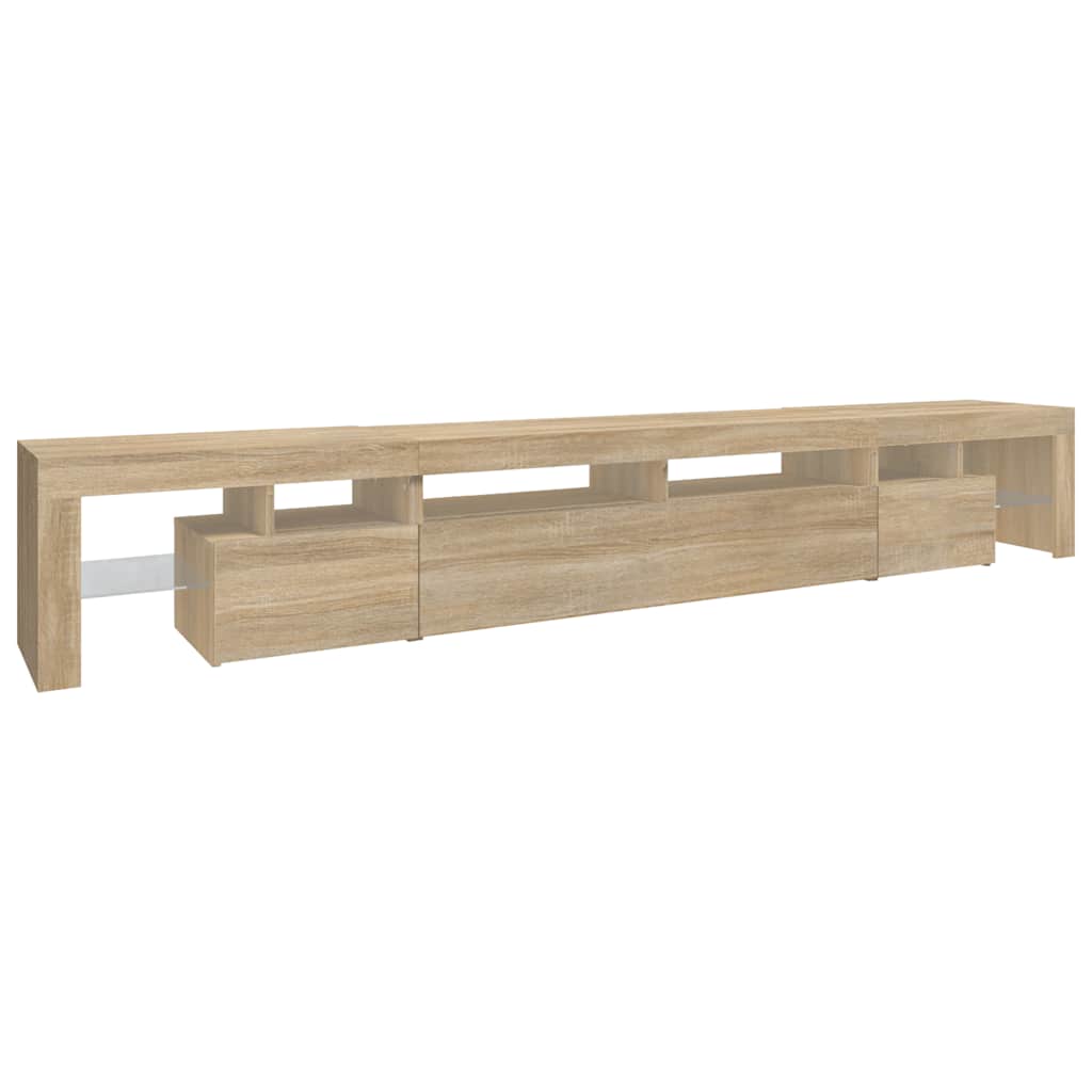 Vidaxl Szafka Pod Tv Z Oświetleniem Led, Dąb Sonoma, 260X36,5X40 Cm