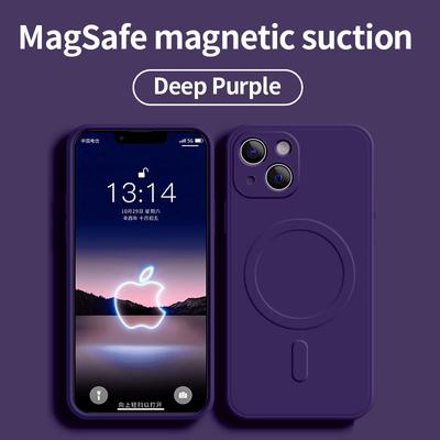 Жидкий силиконовый магнитный чехол для Iphone 14 Pro Max, беспроводное зарядное устройство, магнитная задняя крышка для Iphone 13 12 11 Funda Coque