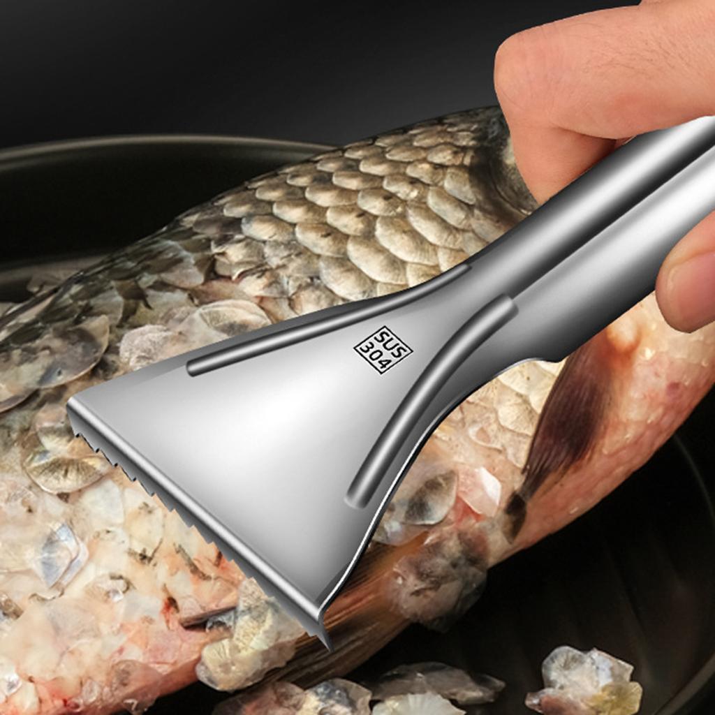 Sharp Stainless Steel Fish Scaler Descaler Knives Scales Cleaning Descaling Scraper for Bream Salmon Fishes Seafood Market