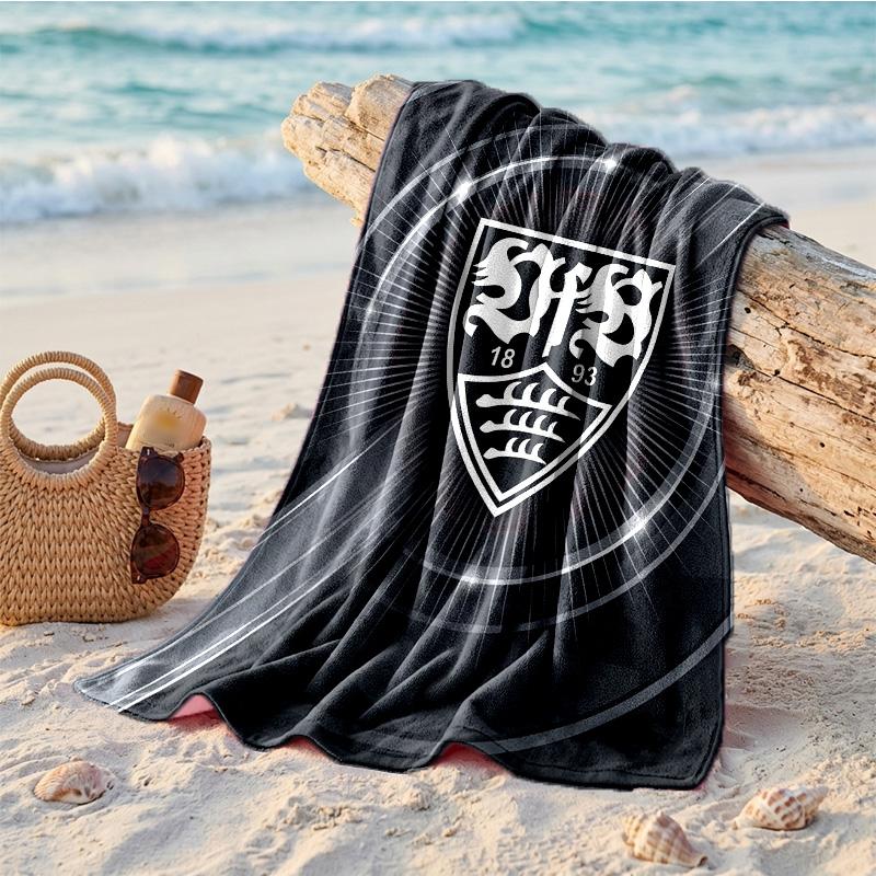Пляжное полотенце в тематике VfB Stuttgart Мягкое Быстрое?Сухое полотенце для летнего пляжного отдыха и плавания