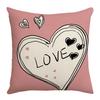 New Valentine's Day Pillow Case Pink Love Linen Print Couple Home Living Room Sofa Cushion Pillow
