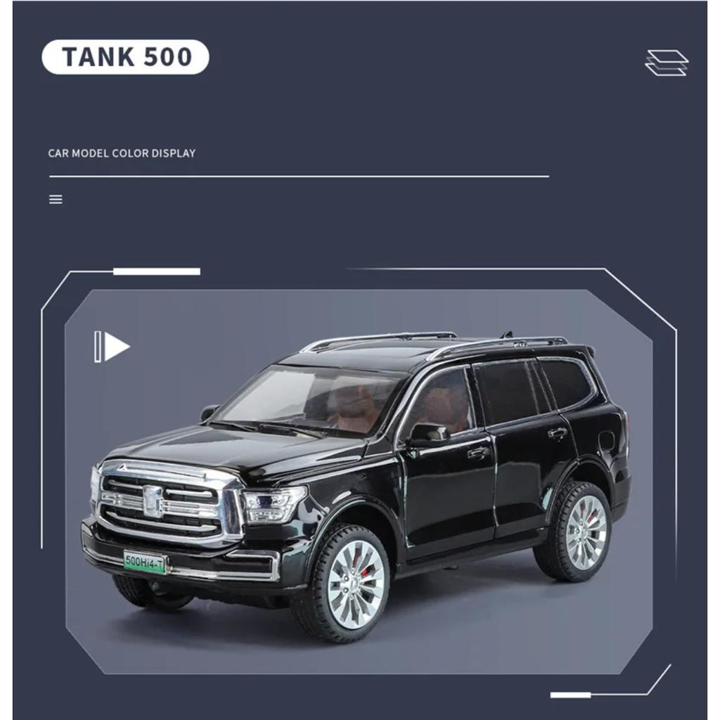 1/24 Танк 500 Hi4-T Внедорожник Металлическая Модель Автомобиля Литая Металлическая Игрушка Внедорожники Модель Автомобиля Симуляция Звука и Света Подарки для Детей