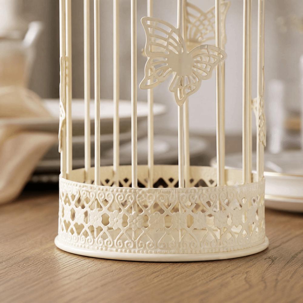 Iron Hollow Birdcage Candle Holder Birdcage Café Bar Desktop Candle Stand  Café Interior