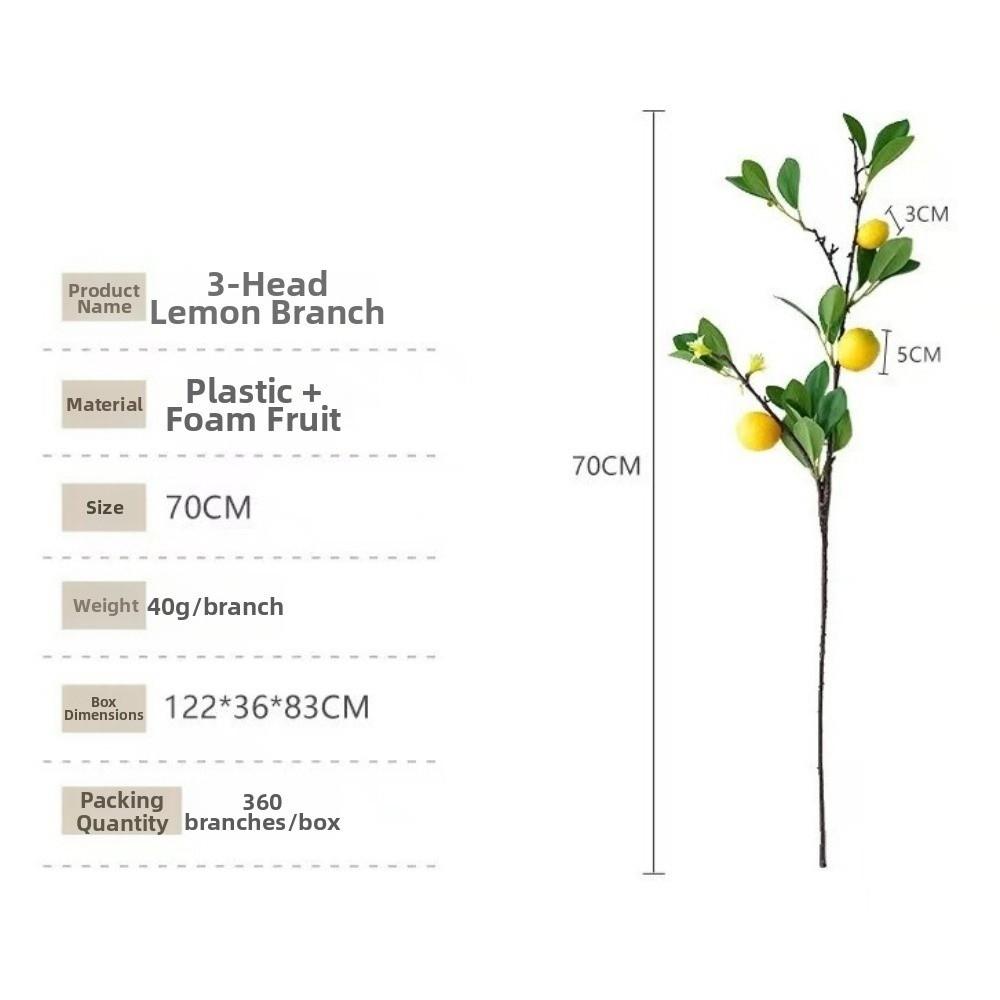 with Lifelike Lemon Fake Fruit Stems Fresh Green Yellow Simulation Green Plants Flower Arrangement