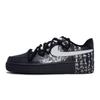 Nike Nike Air Force 1 Нескользящие Износостойкие Низкие Кеды для Скейтборда Унисекс Черный Белый Серый CW2288-001(Team80-S-BOX)