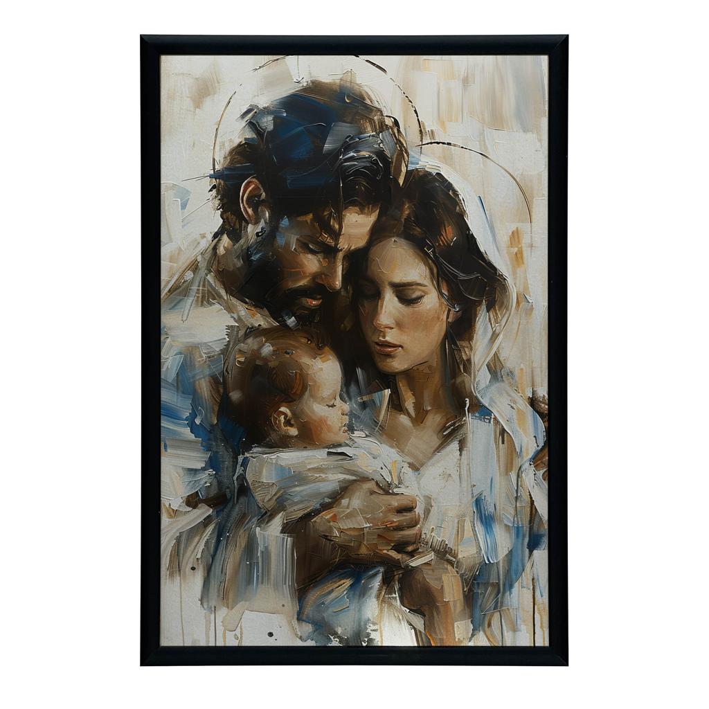Warmth of the Holy Family Poster Warmth of the Holy Family Poster, 30X40 Cm, Gold Aluminum Frame, 230 Gsm Matte Paper