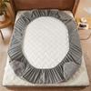 Quilted Bed Mattress Cover Thicken Bed Fitted Sheet Skin-friendly Mattress Topper Cover with Elastic Band Bedcover Bedcloth (No Pillowcase)